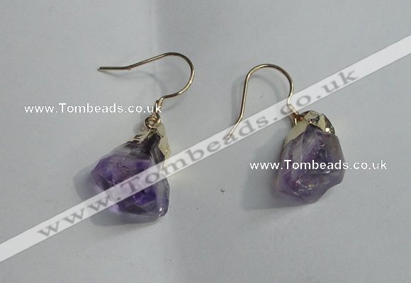 NGE09 13*18mm - 15*20mm nuggets amethyst earrings wholesale