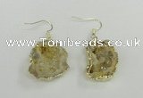 NGE101 20*25mm - 25*30mm freeform druzy agate gemstone earrings