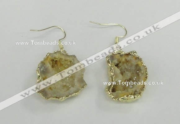 NGE101 20*25mm - 25*30mm freeform druzy agate gemstone earrings