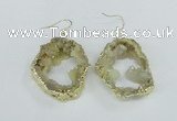 NGE103 30*35mm - 35*40mm freeform druzy agate gemstone earrings