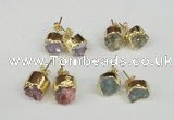 NGE105 8mm - 10mm freeform druzy agate gemstone earrings wholesale