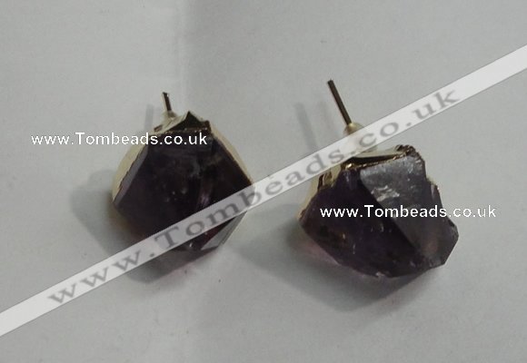 NGE11 12*15mm - 13*18mm nuggets lavender amethyst earrings wholesale