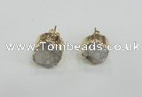 NGE114 12mm - 14mm freeform druzy quartz gemstone earrings