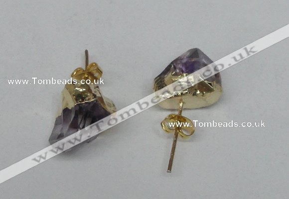 NGE12 8*12mm - 10*15mm faceted nuggets amethyst earrings wholesale