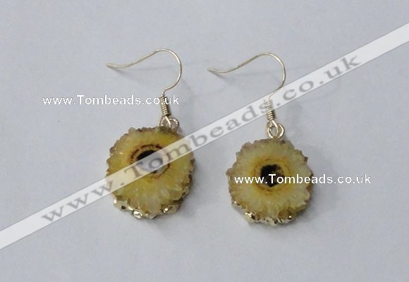 NGE121 8*12mm - 12*16mm freeform druzy agate gemstone earrings