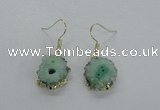 NGE125 8*12mm - 12*16mm freeform druzy agate gemstone earrings