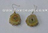 NGE129 18*20mm - 20*25mm freeform druzy agate gemstone earrings