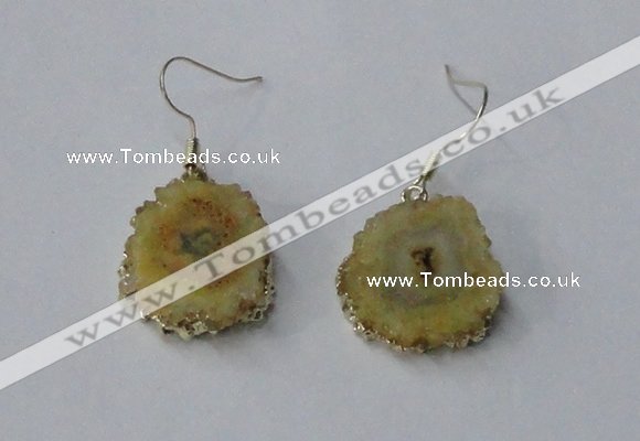 NGE129 18*20mm - 20*25mm freeform druzy agate gemstone earrings