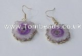 NGE130 18*20mm - 20*25mm freeform druzy agate gemstone earrings