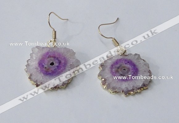 NGE130 18*20mm - 20*25mm freeform druzy agate gemstone earrings