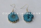 NGE132 18*20mm - 20*25mm freeform druzy agate gemstone earrings