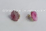 NGE141 12*14mm - 15*18mm freeform druzy agate gemstone earrings