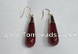 NGE15 10*40mm teardrop agate gemstone earrings wholesale