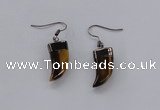 NGE153 11*20mm – 11*22mm oxhorn tiger eye gemstone earrings