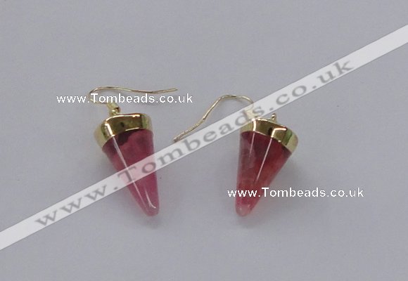 NGE155 11*20mm – 12*22mm cone agate gemstone earrings wholesale