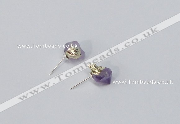 NGE164 4*6mm – 5*8mm freeform lavender amethyst earrings