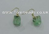 NGE175 8*10mm - 10*12mm nuggets fluorite earrings wholesale