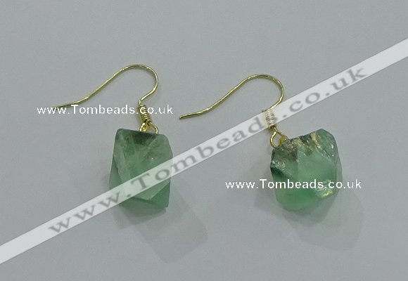 NGE175 8*10mm - 10*12mm nuggets fluorite earrings wholesale