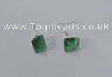 NGE176 8*10mm - 10*12mm faceted nuggets fluorite gemstone earrings