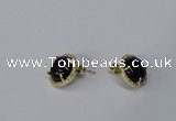 NGE186 12mm flat round agate gemstone earrings wholesale