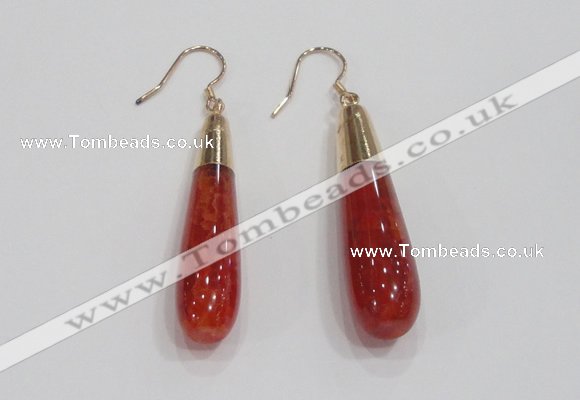 NGE19 10*40mm teardrop agate gemstone earrings wholesale