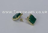 NGE202 12*12mm square agate gemstone earrings wholesale