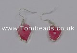 NGE208 18*20mm - 20*25mm freeform druzy agate gemstone earrings