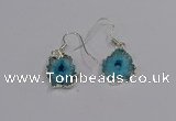 NGE209 18*20mm - 20*25mm freeform druzy agate gemstone earrings