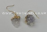 NGE23 10*14mm - 12*16mm nuggets druzy quartz earrings wholesale