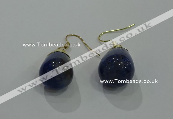 NGE237 15*20mm teardrop agate gemstone earrings wholesale