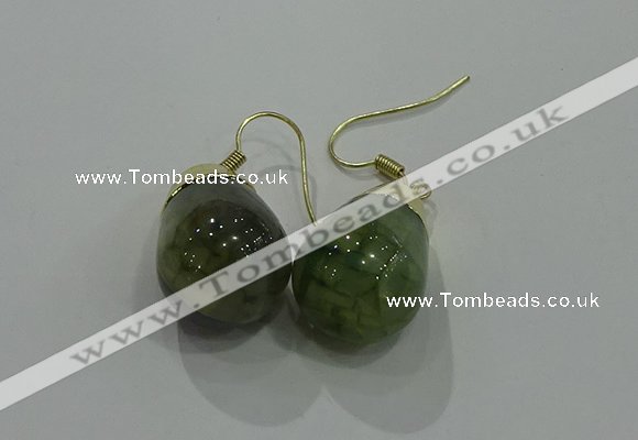 NGE238 15*20mm teardrop agate gemstone earrings wholesale
