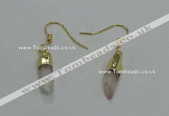 NGE250 5*16mm - 5*18mm sticks white crystal gemstone earrings