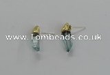 NGE255 5*18mm - 6*22mm sticks dyed white crystal earrings