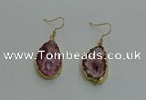 NGE260 13*18mm - 15*20mm freeform druzy agate earrings