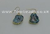 NGE261 13*18mm - 15*20mm freeform druzy agate earrings