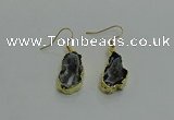 NGE263 13*18mm - 15*20mm freeform druzy agate earrings