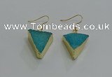 NGE269 18*22mm - 20*22mm triangle druzy agate earrings