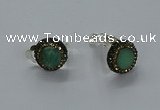 NGE283 15mm - 16mm coin australia chrysoprase earrings wholeasle