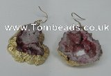 NGE30 30*35mm - 35*40mm freeform plated druzy agate earrings