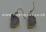 NGE321 10*14mm - 12*16mm freeform druzy agate gemstone earrings