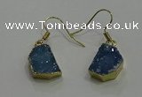 NGE324 10*14mm - 12*16mm freeform druzy agate gemstone earrings