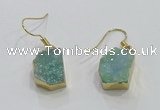 NGE325 10*14mm - 12*16mm freeform druzy agate gemstone earrings