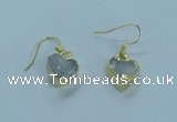 NGE360 10*10mm - 11*11mm heart druzy agate earrings wholesale