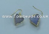 NGE370 13*13mm - 14*14mm heart druzy agate earrings wholesale