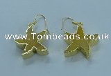 NGE390 20mm - 22mm starfish druzy agate earrings wholesale