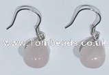 NGE428 10*10mm teardrop rose quartz earrings wholesale