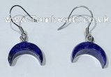 NGE434 10*14mm moon-shaped lapis lazuli earrings wholesale