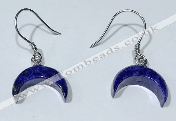 NGE434 10*14mm moon-shaped lapis lazuli earrings wholesale