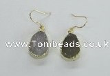 NGE45 12*15mm - 13*18mm teardrop druzy agate earrings