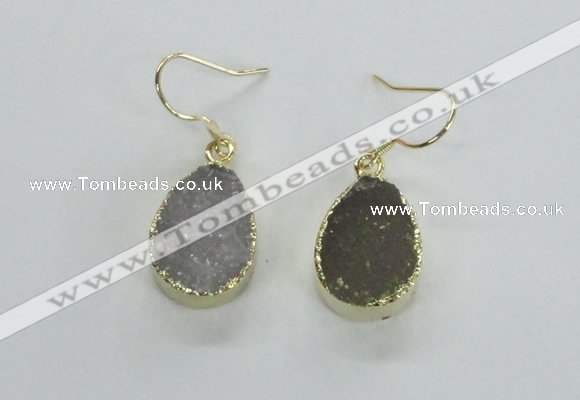 NGE45 12*15mm - 13*18mm teardrop druzy agate earrings